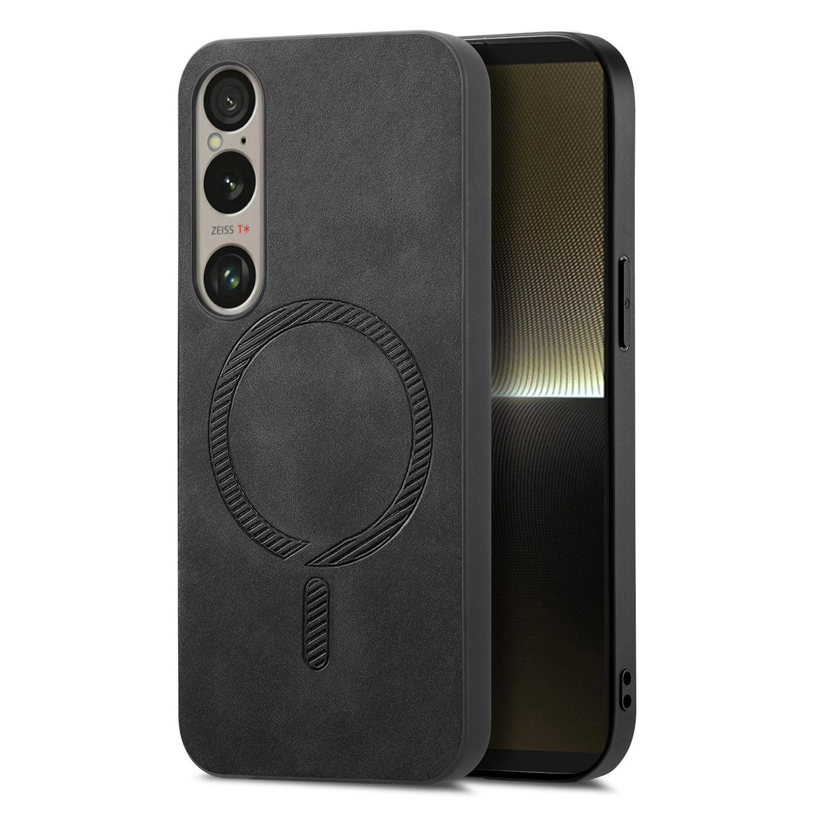 

Для Sony Xperia 1 V Шкіряний чохол-накладка сумісний з MagSafe Чохол для телефону з покриттям soft-touch Black