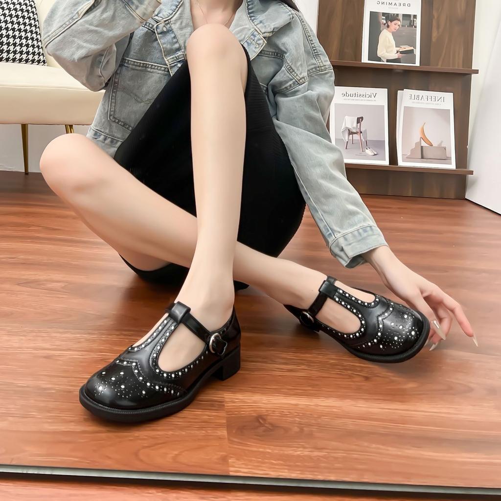 Single shoes 2025 spring women's fashion Huizhou women's shoes Mary Jane rivet high heels women's fashion versatile shoes women