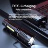 1 High Lumen Rechargeable Flashlight, ABS LED Flashlight XHP50 USB Super Bright Flashlight, Handheld Digital Display Flashlight