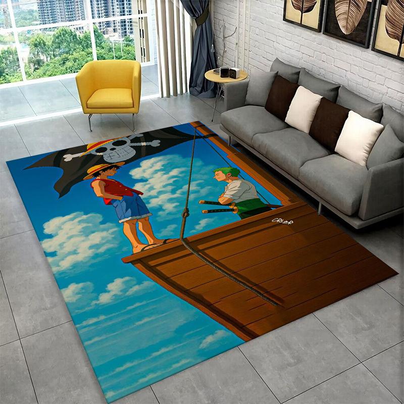 Anime Zoro One P-Piece Cartoon Carpet Rug for Playroom Bedroom Living Room Sofa Home Decor,kid Area Rug Non-slip Floor Mat