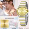 SANDA Dames Luminous Kwarts Horloge: Stalen Band, Bez Diamonds, Waterdicht, met Sunray Parelmoer Wijzerplaat.