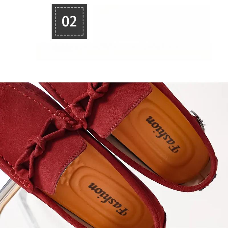 Leichte Herren Freizeitschuhe Slipper aus Leder Klassischer Herren-Fahrschuh Bequemer Herren-Loafer