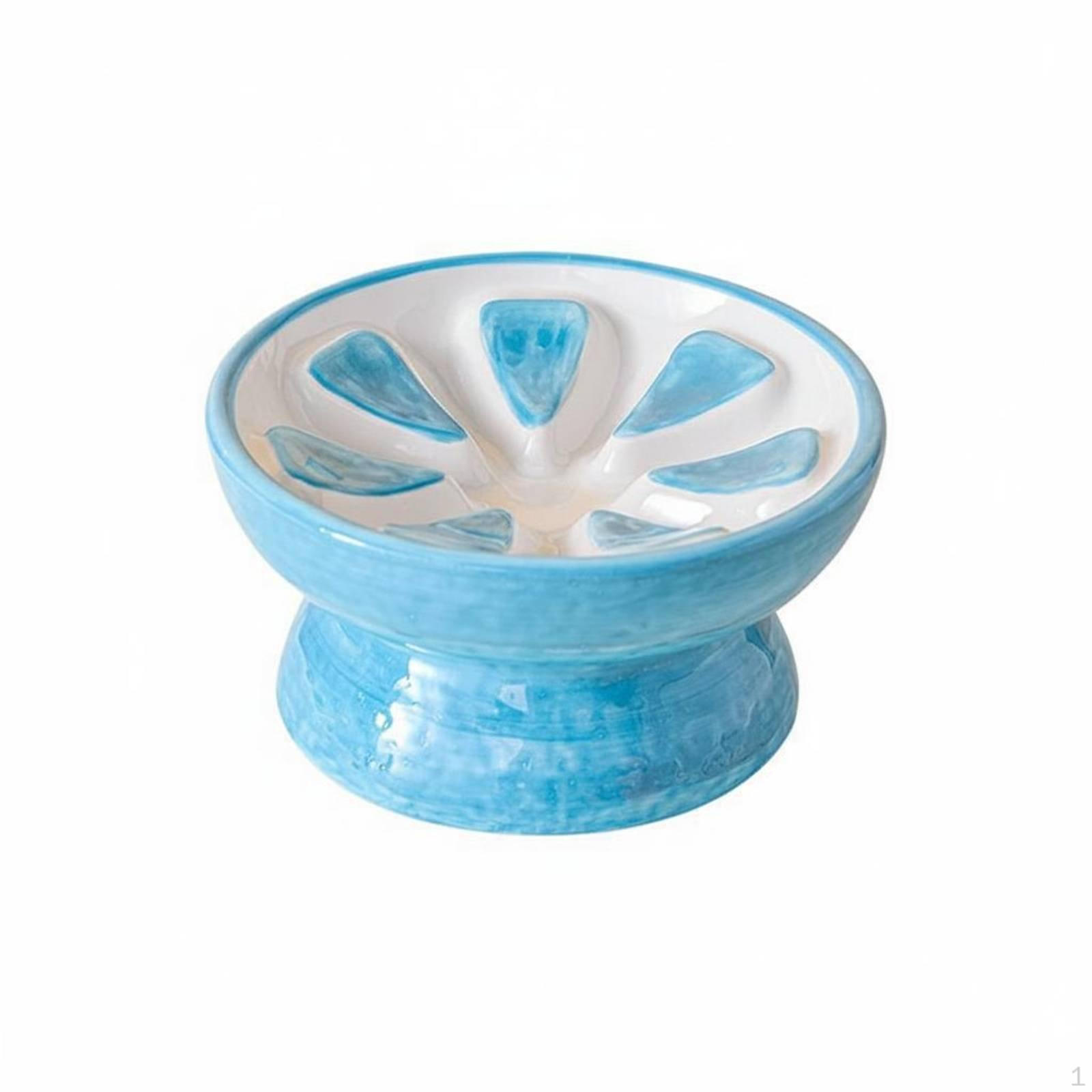 Tilted Cat Food Bowl Reduces Neck Strain Elevated Dish AntiSpill Ceramic Pet for