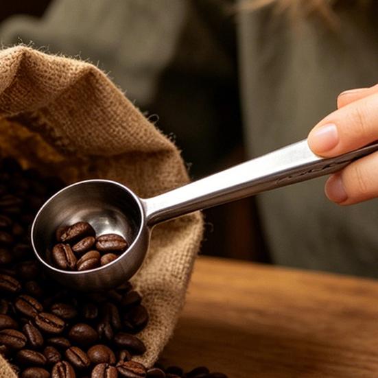 Cuillère Pince en Acier Inoxydable, Scelleur de Sacs Polyvalent avec Mesurette, Outil Réutilisable pour Poudre pour Café au Lait