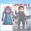Childs Play Chucky Cosplay Kostüm Aus Polyesterstoff Für Halloween-Mottopartys
