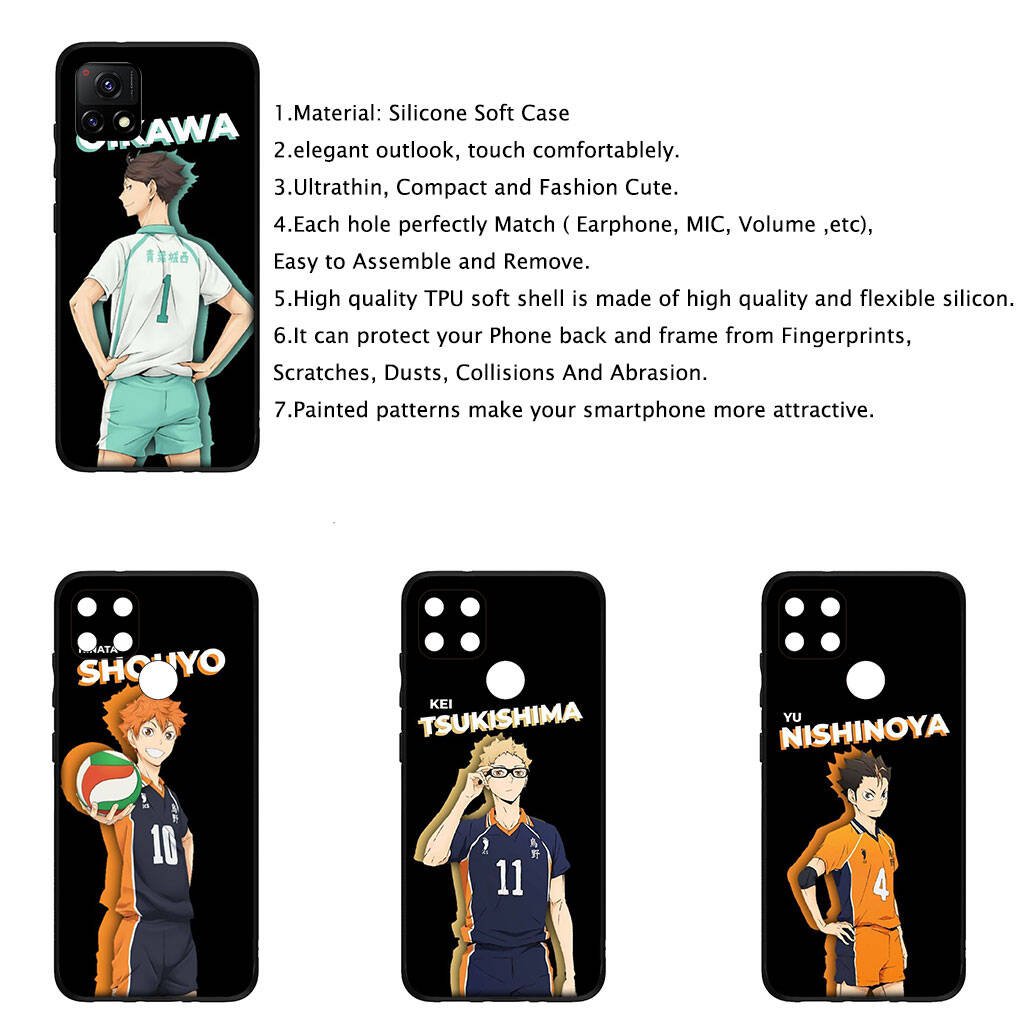 for Motorola Moto Edge 70 60 50 G54 G86 Samsung Galaxy S25 iPhone 17 16 15 Xiaomi Redmi Note 14 13 Pro Max Phone Case Anime Haikyuu Hinata Shoyo Cover