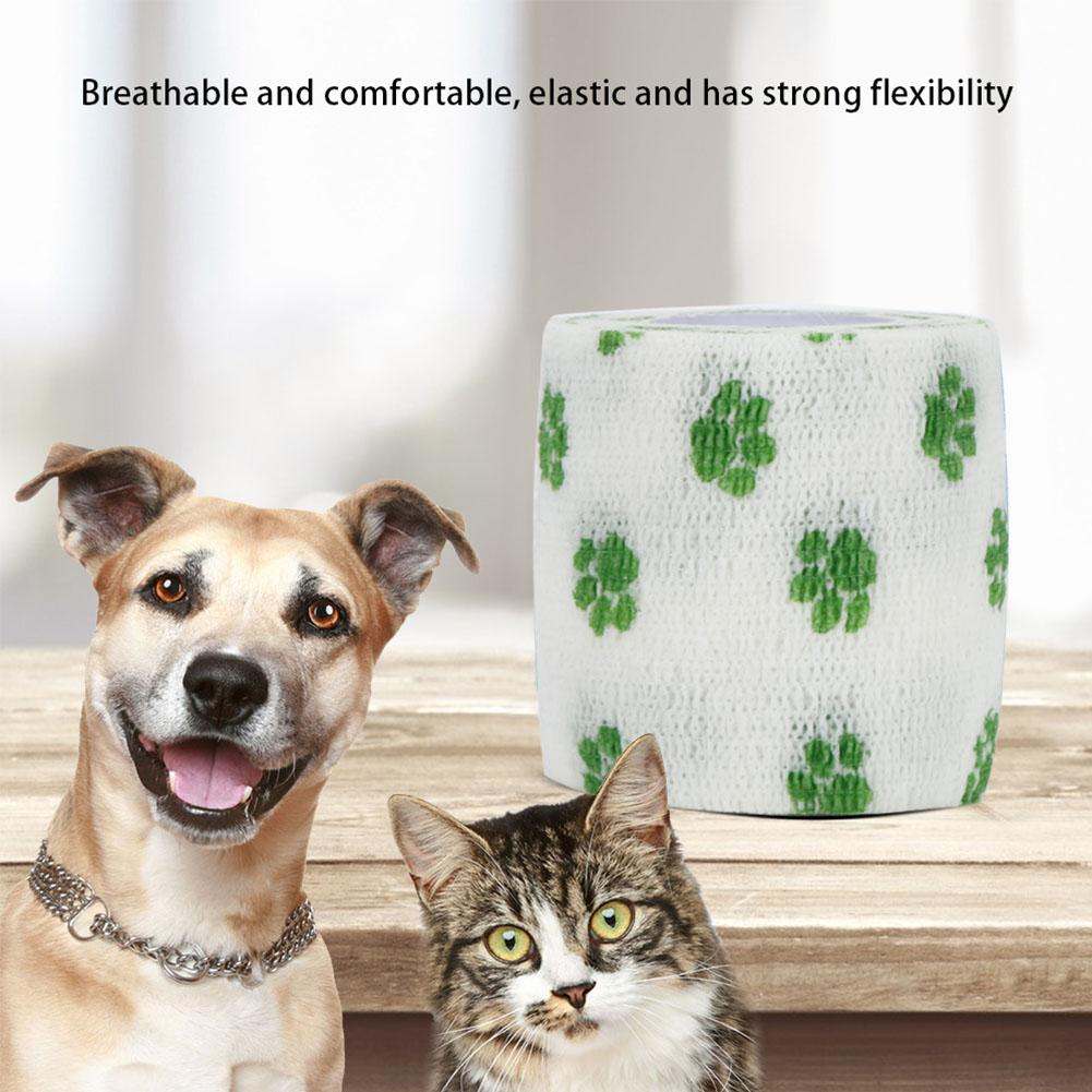 Self Adhesive Pet Bandage Breathable NOn Woven Cats Dogs Injury Elastic Body Wrap Blue