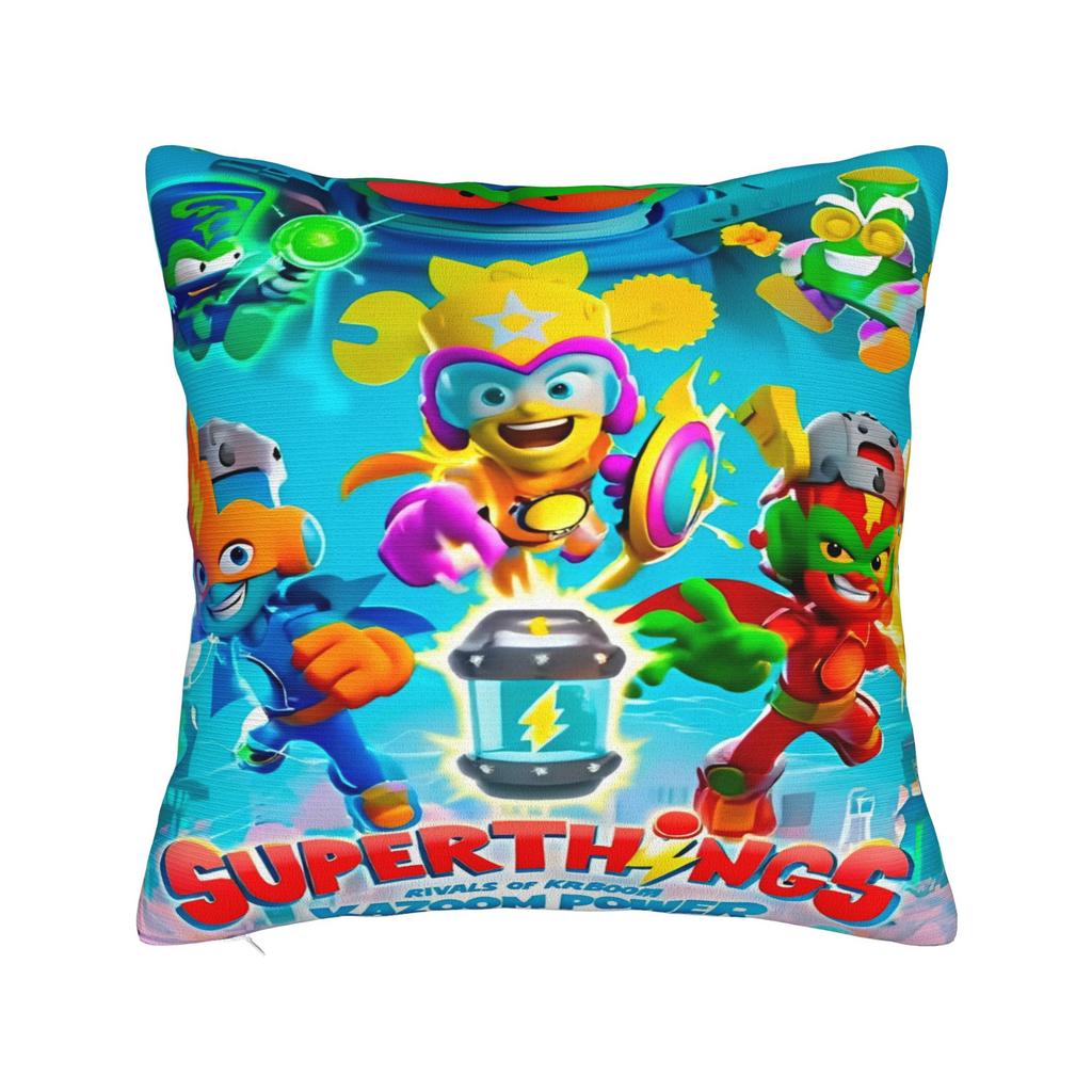 SuperThings Cartoon Square Pillow Cases Kazoom Power Kindergarten Cushion Covers Awesome Decorative Pillowcase for Sofa cm