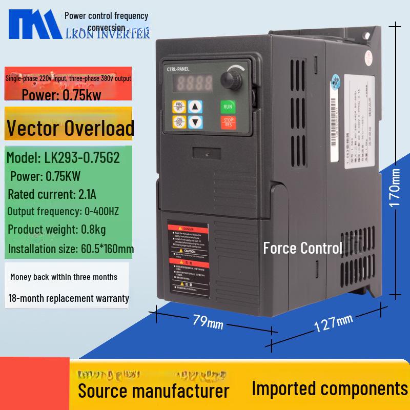Power Control Inverter for Three-Phase Motors (1.5kW-7.5kW, 380V To 220V Speed Regulator)