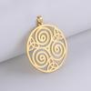 Dawapara Celtics Triskele Triskelion Pendant Crescent Moon Triple Spiral Trinity Knot Stainless Steel Charm for Jewelry Making