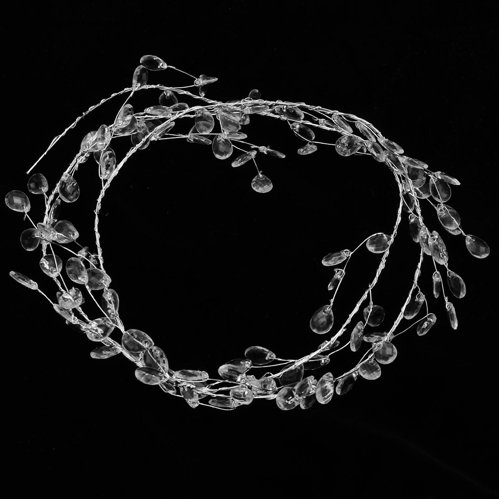 

Clear Acrylic Bead Garland Strand,Iron Wire Christmas Decor String Branch 3.28ft for