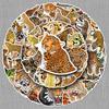 50 Leopard Graffiti Cartoon Animal Stickers for Water Bottles, Phone Cases, and Suitcases