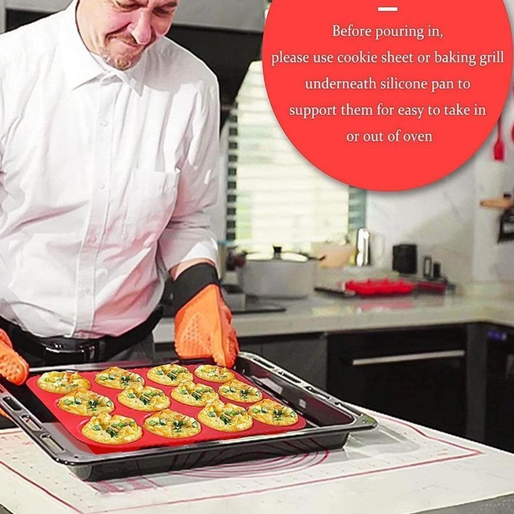 Round 12 Holes Cupcakes Mold Non Stick DIY Baking Mold Silicone Soap Chocolate Muffin Baking Pan Kitchen Tools