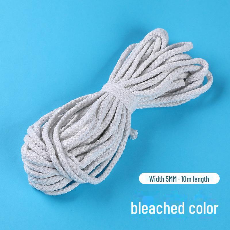5mm Thick Colored Cotton Rope - 10 Meters Hand-Woven Eight-Strand for DIY, Drawstring Bags, and Hat Ropes