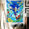 Sonic the Hedgehog Wall Tapestry Aesthetic Wall Hanging Printed Fabric Blanket Decorative Tapestries for Bedroom Living Room Home Decor