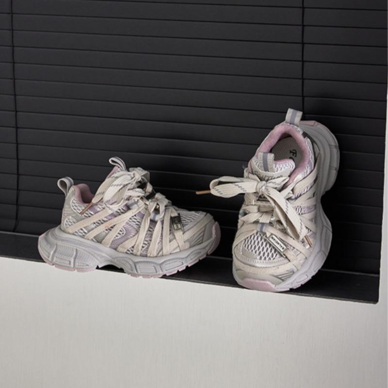 Dětské šněrovací tenisky pro dívky Módní a všestranné sportovní boty pro chlapce Lehké ležérní boty