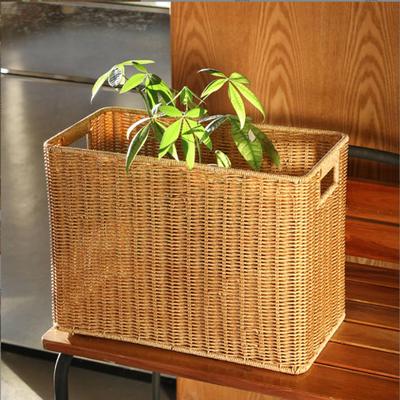Imitation Rattan Basket Cabinet Storage Creative Decor Laundry Hamper Practical Journal