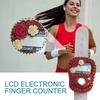 Fingerklicker Zähler Blume Strass Design LCD Display Nummernverfolgung Aufzeichnung Ring Verstellbar Zurücksetzbar Zählwerk