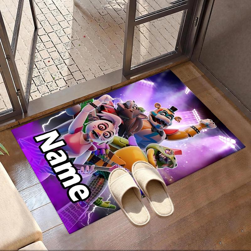 Custom Name Personalized Five Nights at Freddy's Print Carpet, Versatile Home Decor Rug, for Playroom, Apartment, Balcony, Entryway, Hallway Gift