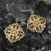 Vintage Gold Hollow Dangle Earrings for Women and Girls Festival Daily Wear Jewelry Gift