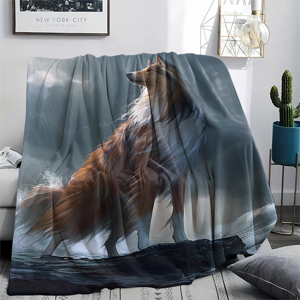 Australian Shepherd Print Flannel Blanket, High quality Comfortable for All Seasons, Home Decor, Warmth and Comfort, Perfect for Christmas Gifts