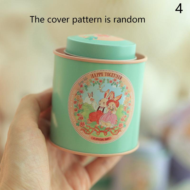 Cartoon Jellycat Rabbit Suitcase Storage Tin Candy Cookie Box Round Metal Jewelry Organizer For Wedding Birthday Party Gift Box