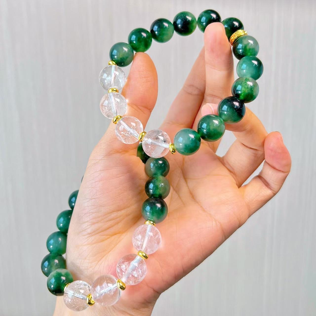 Vintage Aquatic Agate Quartz Rock White Crystal Bracelet Bracelet.