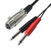 XLR Female to 6.35mm Mono Male Audio Y Splitter Cable, 1 XLR Female to 2 Dual 6.35mm Male 30cm (1.5m/3m) Stereo Mic Audio Converter Adapter Cable