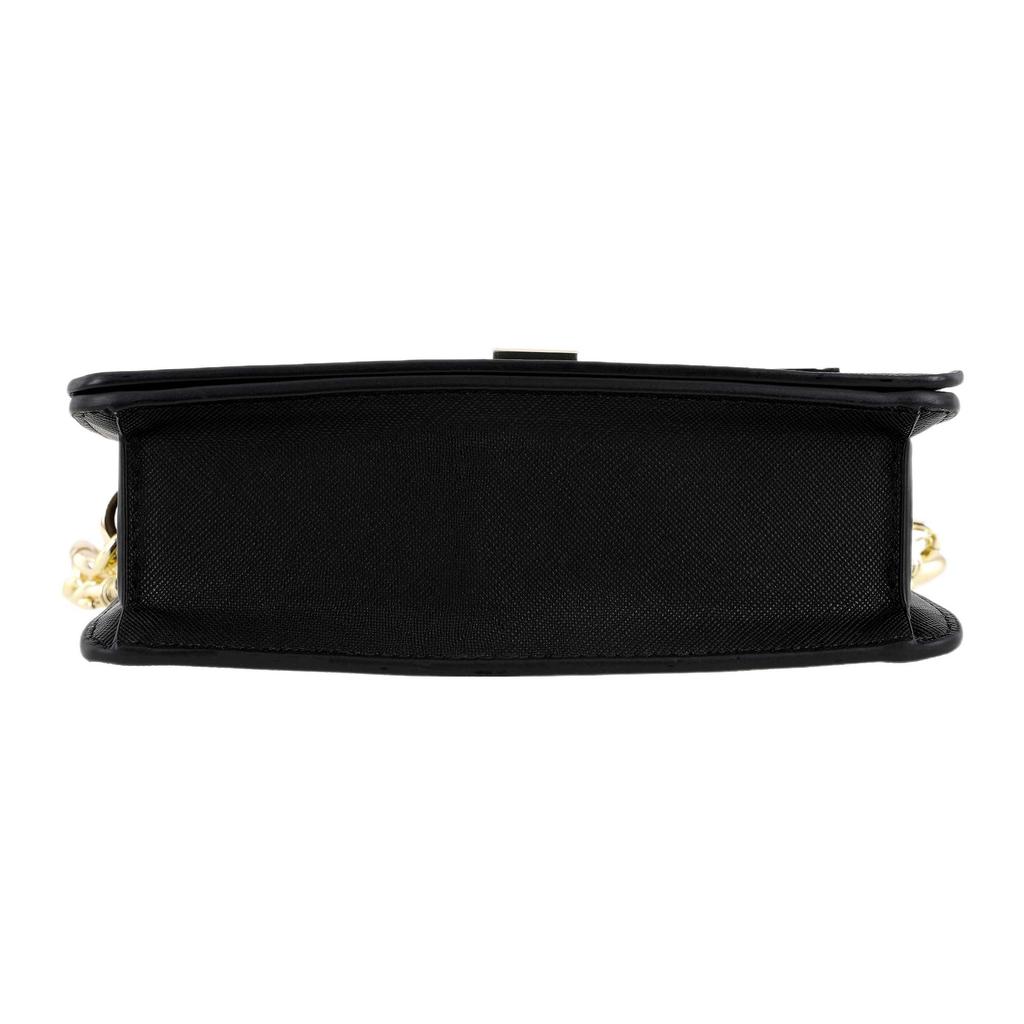 Versace Jeans Couture Gouden Logo Ketting Schouderband Kunstleer Handtas Dames handtassen Zwart 75VA4BL3ZS467899