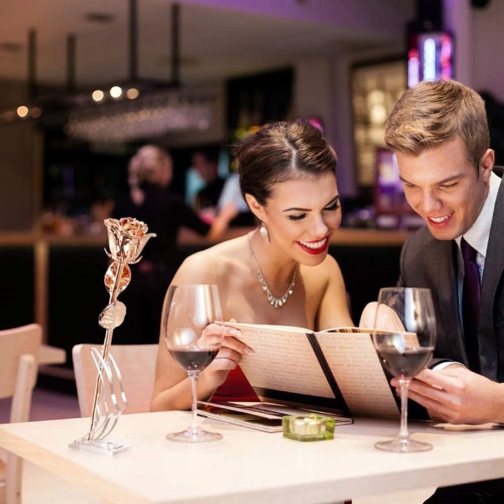 Clear Base Artificial Rose Bracket Flat Bottom Gold Dipped Rose Flower Shelf  Long Stem