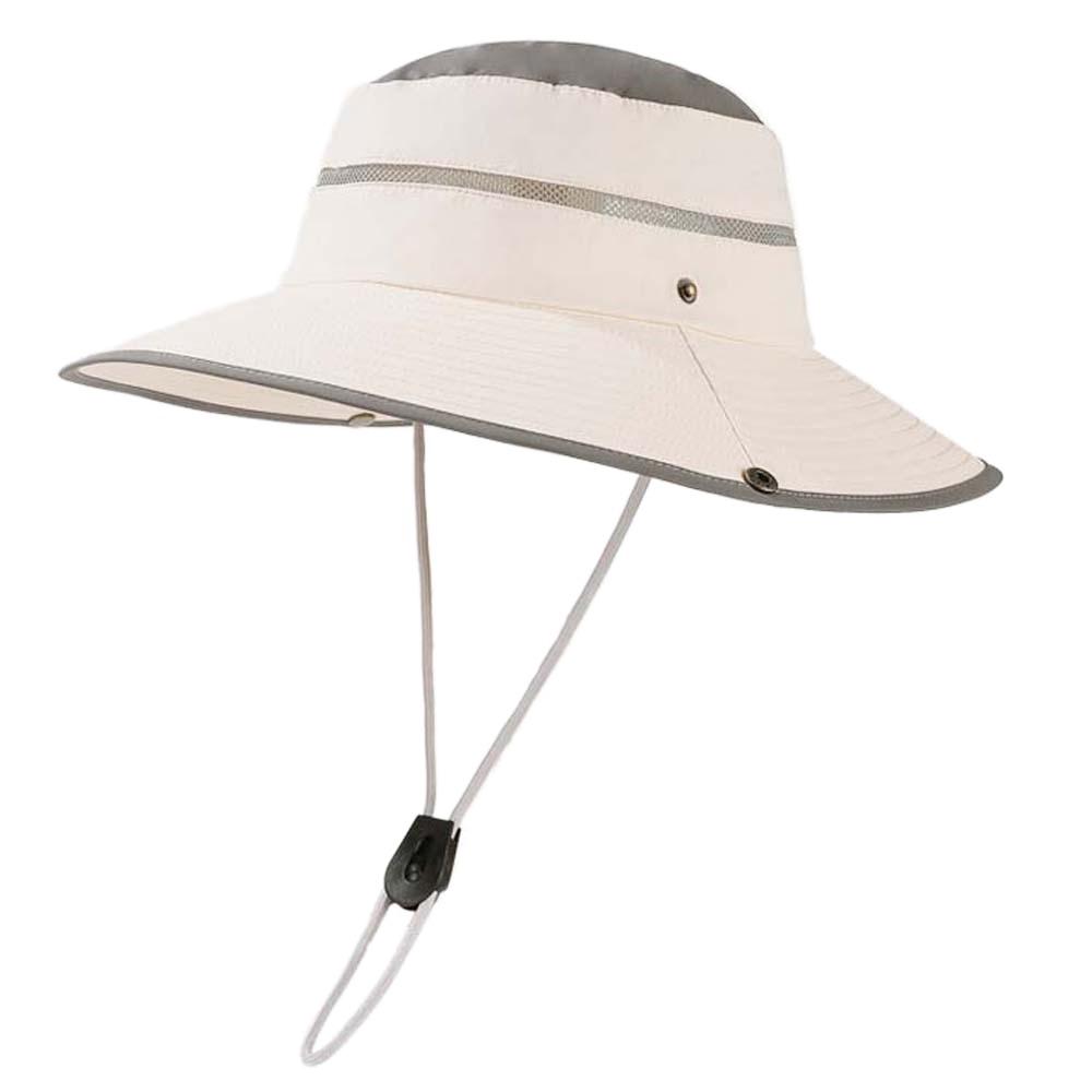 

Нейлоновая мужская шляпа рыбака со шнурком, солнцезащитная, ковбойская шляпа, мягкая, быстросохнущая, походная кепка, лето бежевый