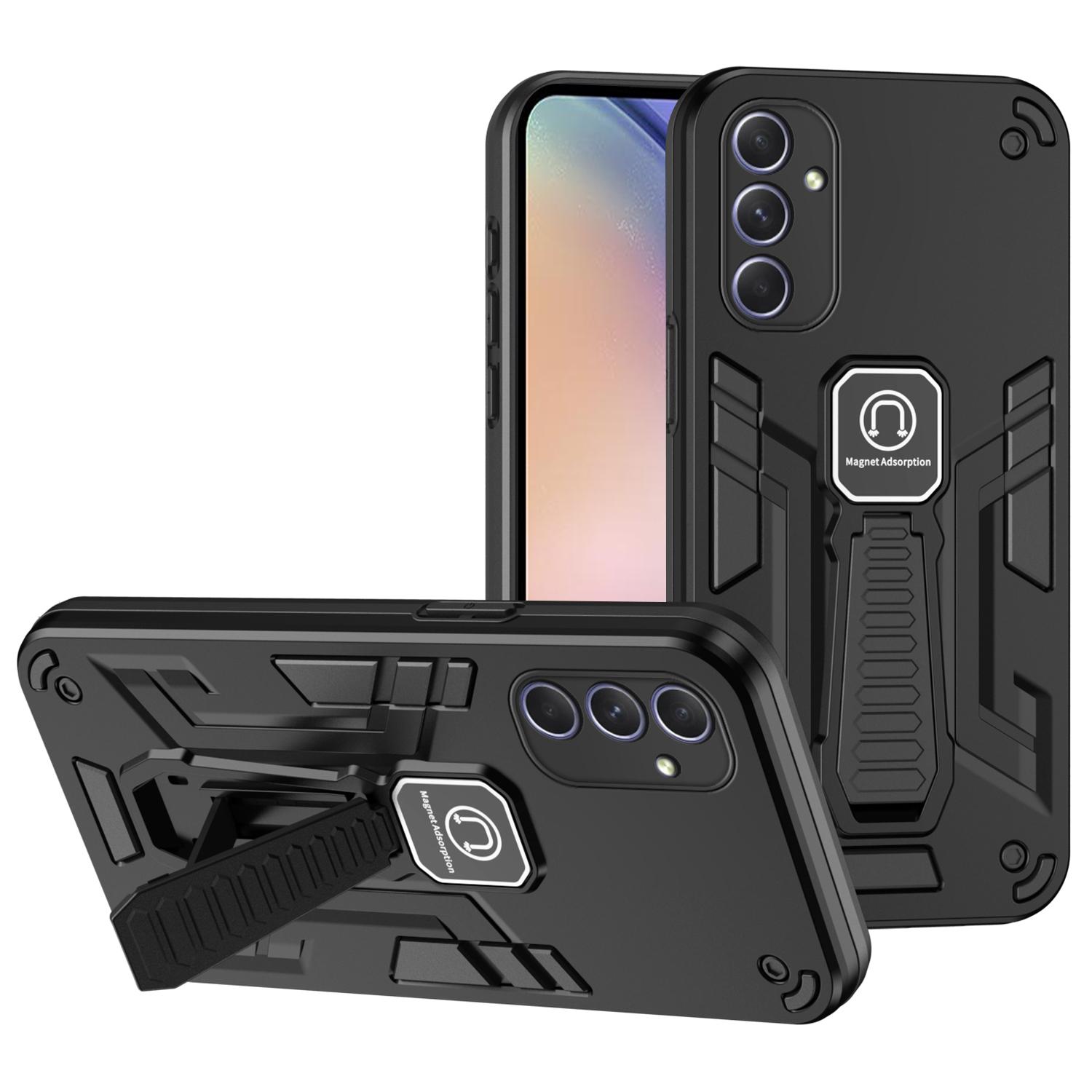 

For Samsung Galaxy A54 5G Case Slim-Fit Hard PC Soft TPU Protective Cover with Kickstand Black