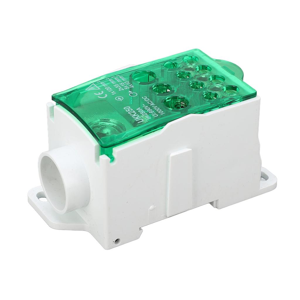 Terminal Block Junction Box Splicing Din Rail Single Pole Power Distribution Box 690V 250A Green