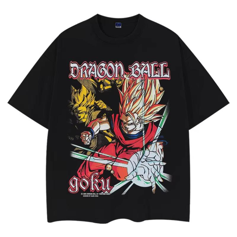 Dragon Ball Print Unisexs and Womens cotton Tshirts 2026 summer Cartoon pattern Loose casual shortsleeved top