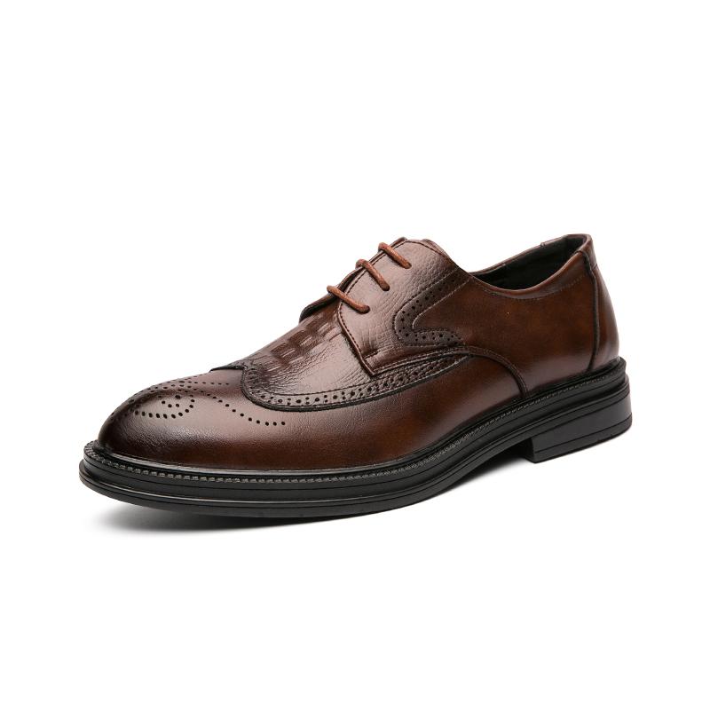 Fashion Luxury Brand High-end Banquet Men's Dress Shoes Interview Business Casual Shoes Commuting Men's Work Shoes Versatile Brown