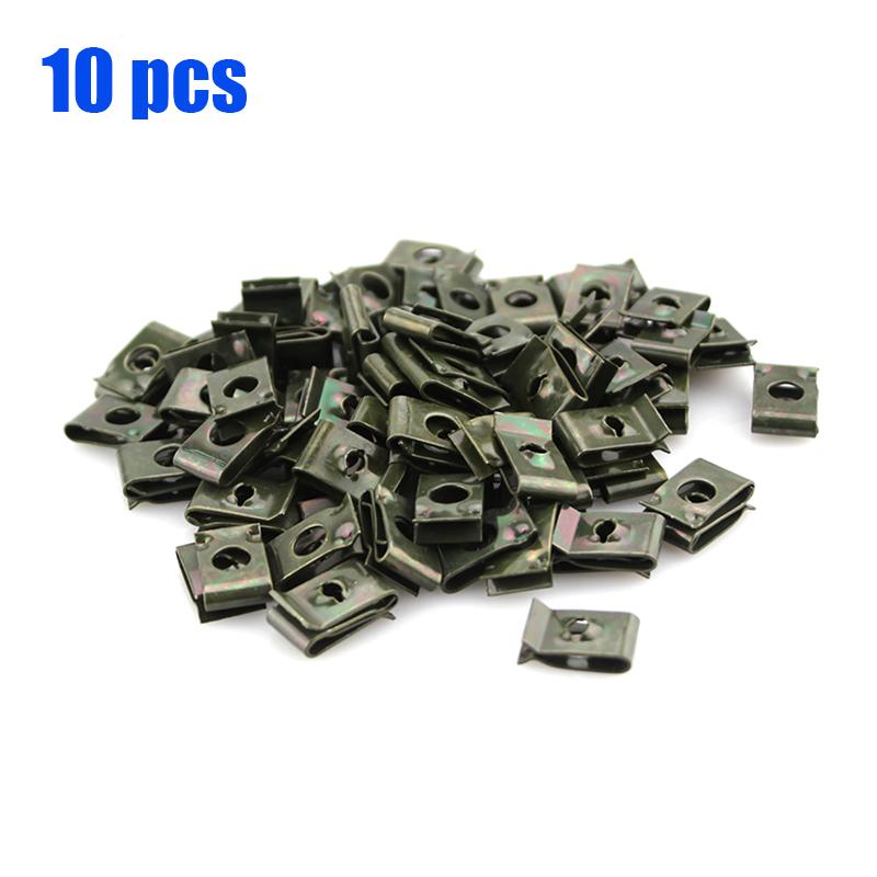 5/100x Car Motorcycle Metal Fastener Clip Screw U-Type Clip Auto Electromobile Anti-rust Protection Clip Buckle Screw Iron Sheet