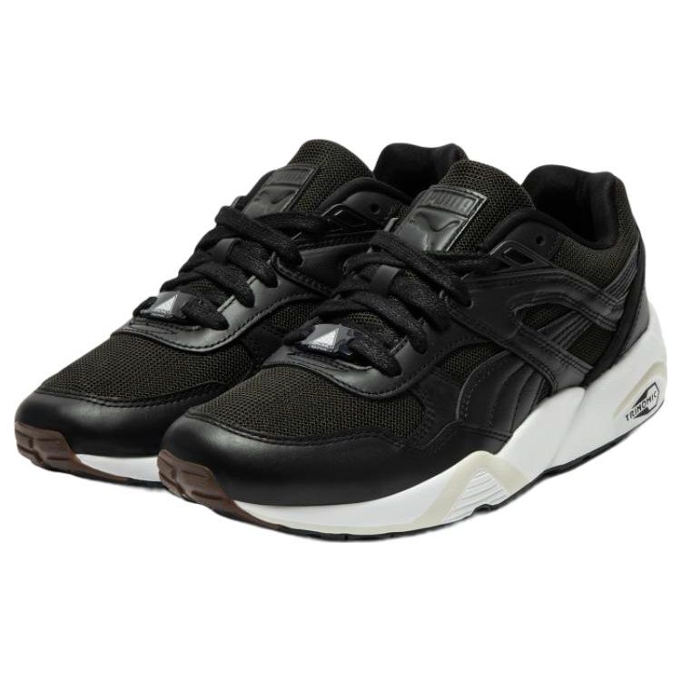 Puma R698 75Y Prm Fabric Leather Sneakers Comfortable Low-Top Lifestyle Shoes Unisex Sneakers Black White 393403-01