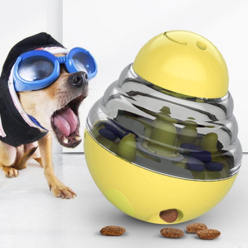 

Dog Puzzle Toy - Slow Feeder Treat Dispensing Ball, Interactive Wobble & Indestructible Chew Toy for Small Medium Large Dogs жовтий