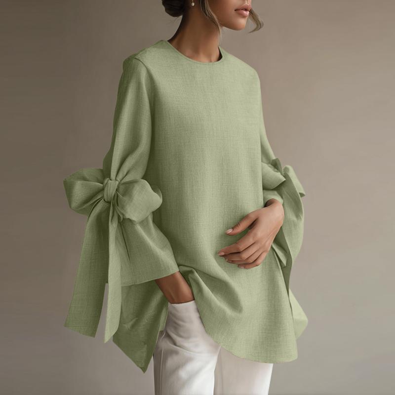 ZANZEA Dámská ležérní halenka s kulatým výstřihem a volným 3/4 rukávem