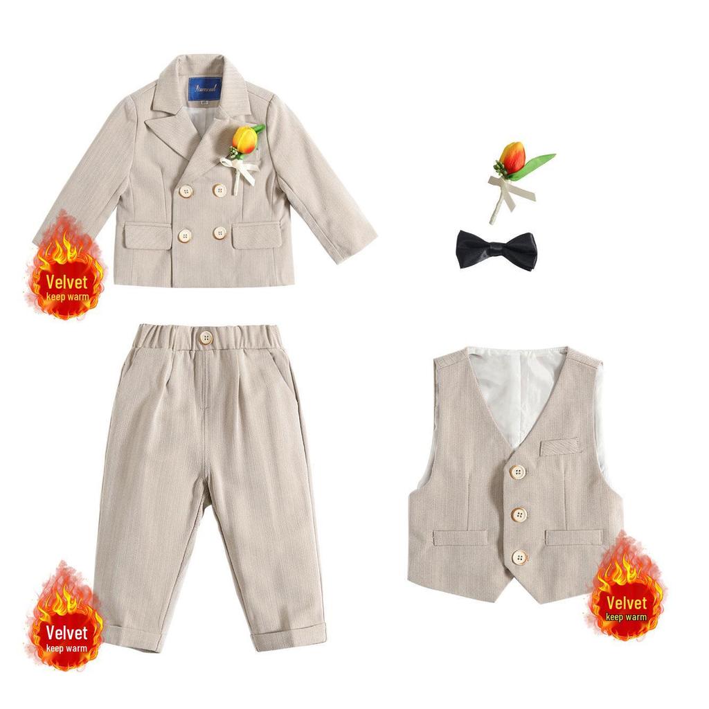 Jungen Dreiteiliger Festanzug mit Weste - Pageboy Geburtstagsoutfit