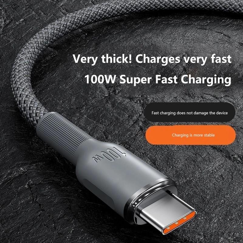 100W Typ-C zu Typ-C Kabel PD Schnelllade-Ladegerät Typ-C-Kabel für Macbook Samsung Xiaomi USB-C-Kabel 2m Neues Modell