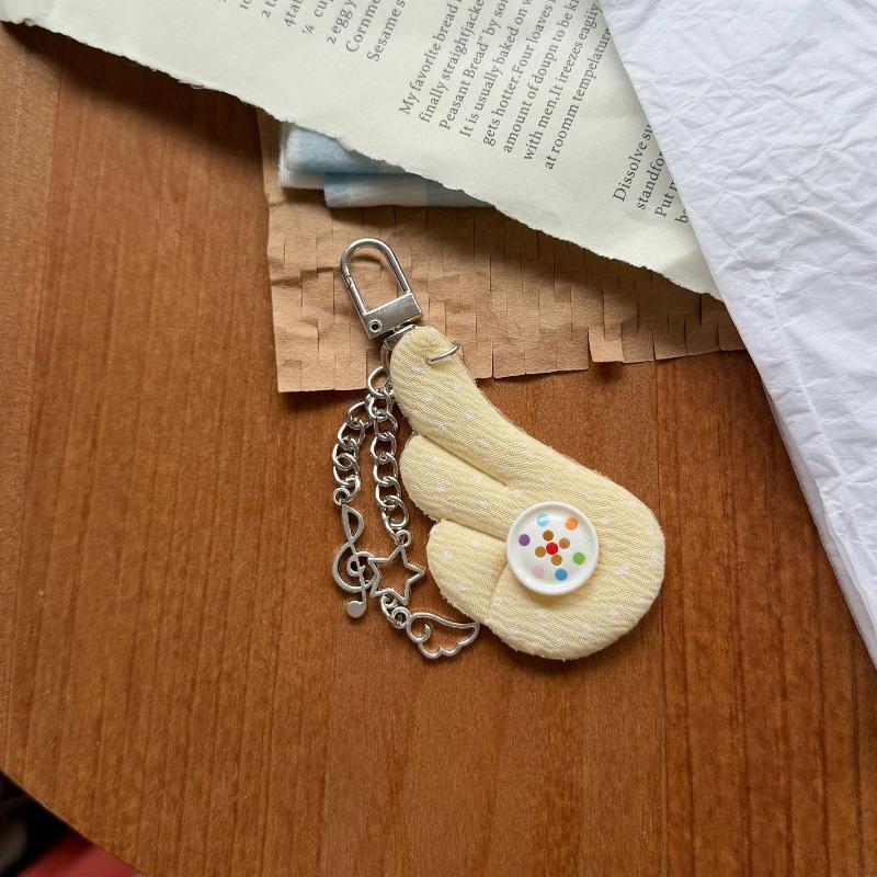 Soft Cloud Fabric Keychain with Star Music Note Pendants Multi Colors Lovely Car Key Decor for Valentine's Day Gift