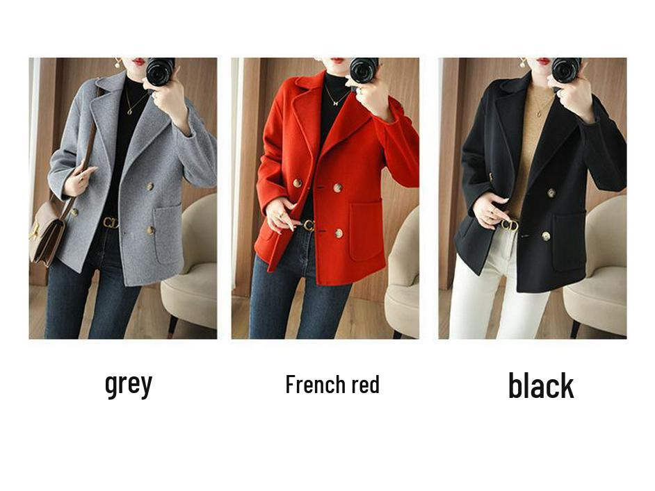 Petite Wool Double-Faced Short Coat - Loose, Chic Style