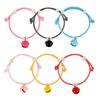 Cat Collar with Bell Slip-On Design No Buckle Adjustable Pet Collar Braided Rope Dog Collar for Puppy Kitten Small Dogs Cats