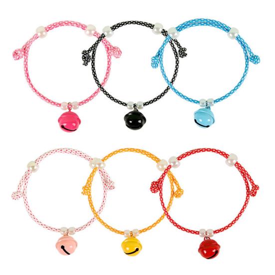 Cat Collar with Bell Slip-On Design No Buckle Adjustable Pet Collar Braided Rope Dog Collar for Puppy Kitten Small Dogs Cats