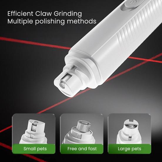 Electric Pet Nail Grinder USB Rechargeable Dog Nail Trimmer with LED Light 3 Grinding Methods Silent Portable Nail Grinder for Small to Large Dogs