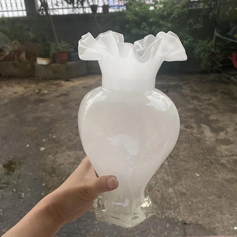 

Gradient Color Glass Vase Crafts Artificial Flowers Decorative Flower Arrangement Desk Decoration Floral Bottle Mouth Vases