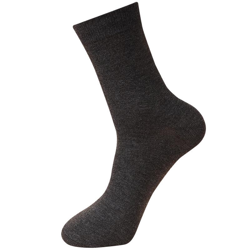 Men's Cotton Mid-Tube Socks - Versatile for Spring, Autumn, and All Seasons; Solid Color; Business Casual Style.