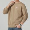 Nike Solid Color Logo Crew Neck Sweatshirt Men Tops Khaki BV2663-247