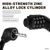 4 Digital Code Anti-Theft Bicycle Cable Lock Stainless Steel Security Locks Portable Combination Code Padlock